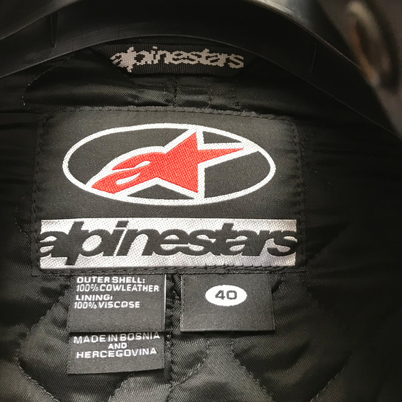 Alpinestars leather motorcycle jacket sz 4 - Picture 5 of 8
